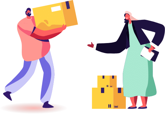 Man and woman with box