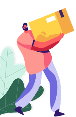 man holding a box